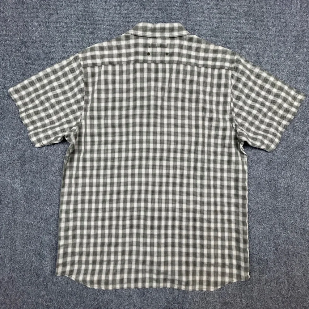 The North Face Shirt Mens L Green Plaid Short Sleeve Fishing Hiking Button Up